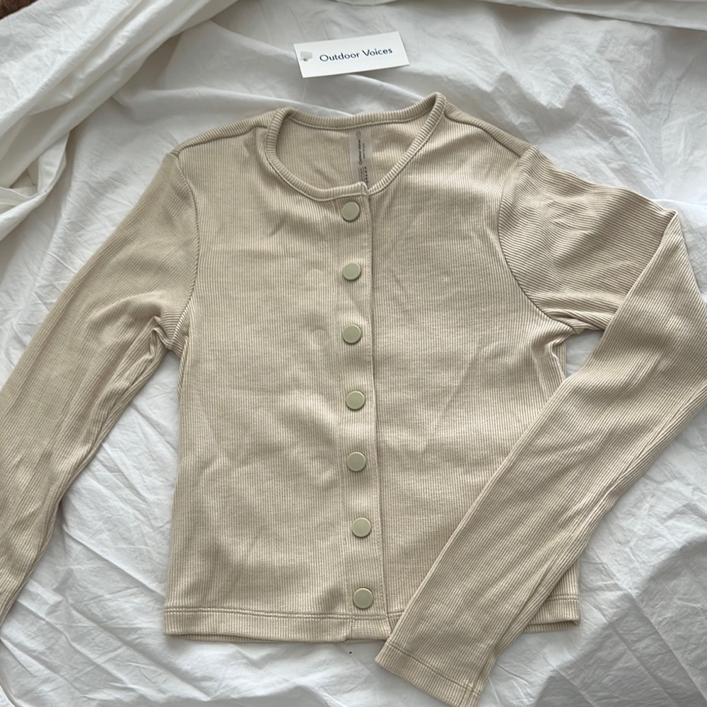 Outdoor Voices Cozy Rib Cropped Cardigan